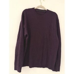 Raffi Mens Purple Crew Extra Fine Merino Wool Crew Neck Sweater Size XL Preppy